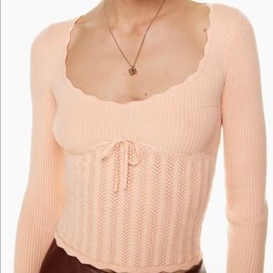 Aritzia Wilfred feminine bow sweater